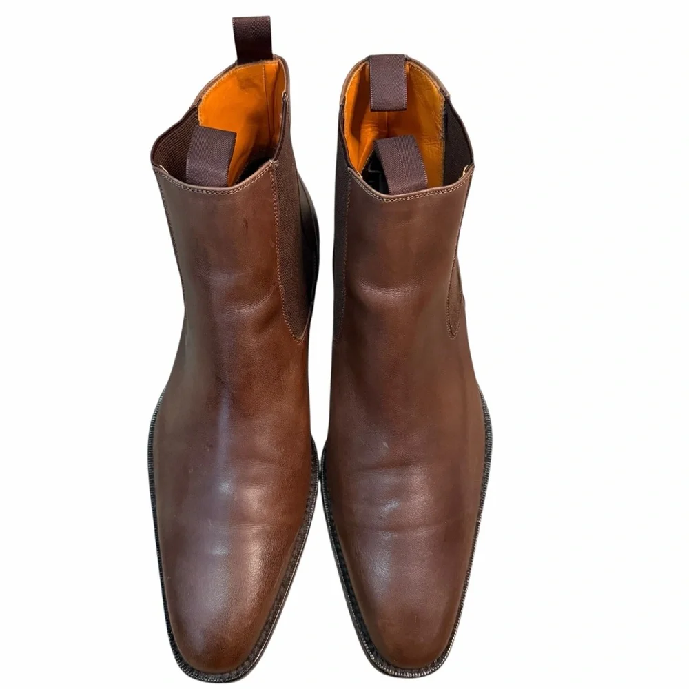 Mezlan Dark Brown Leather Ankle Boots Mens‎ 9.5